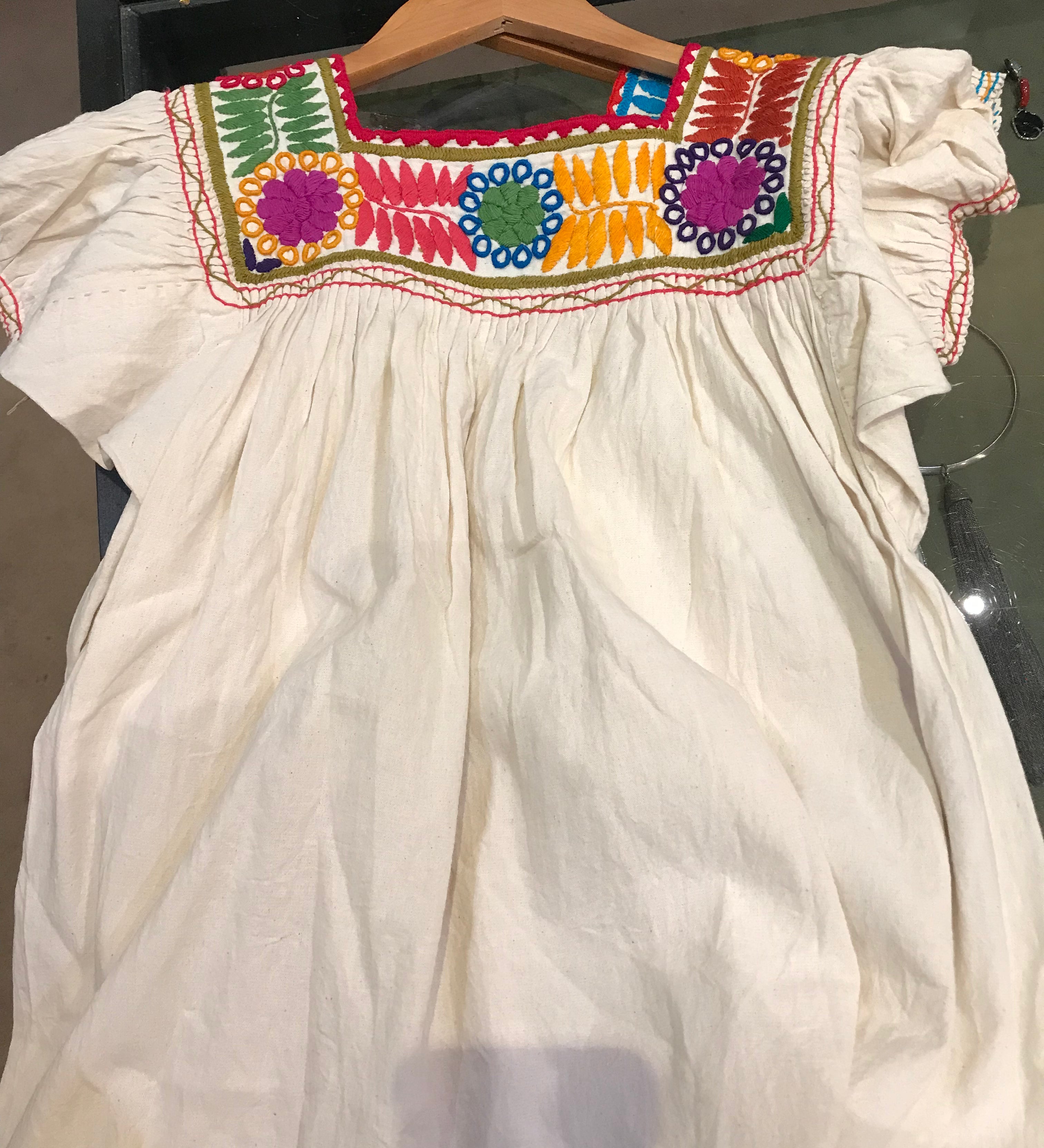 Oaxacan Cotton Blouse with Embroidery