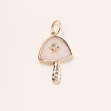Rose Quartz and Diamond Mushroom Pendant