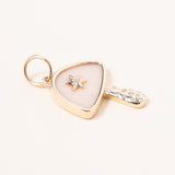 Rose Quartz and Diamond Mushroom Pendant