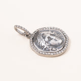 Silver Woman Pendant with Diamond Pave
