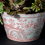 LARGE SUCULANT PLANTER - CORAL RED PEONY