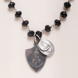 Black Onyx Necklace with Medals