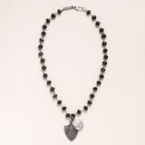 Black Garnet Medals Necklace One of a Kinds