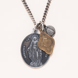 Safety Pin Chain Necklaces with Vintage Medals