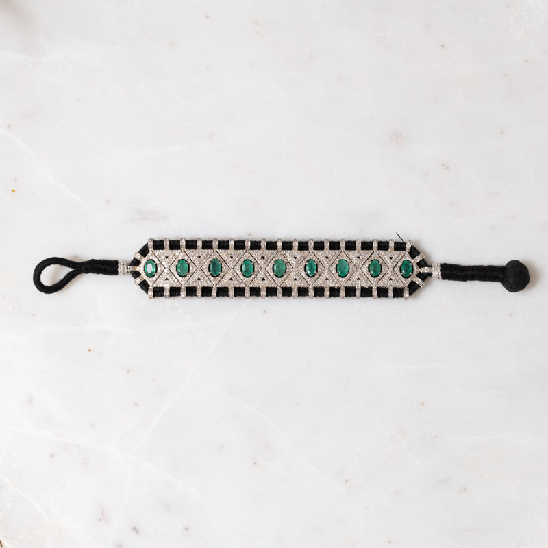 Emerald and Diamond Thread Bracelet