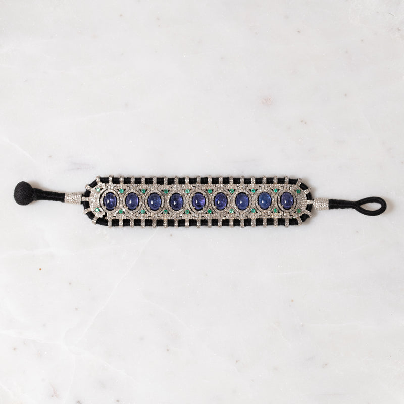 Tanzanite and Emerald Thread Bracelet