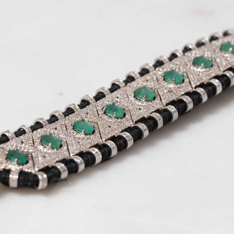 Emerald and Diamond Thread Bracelet