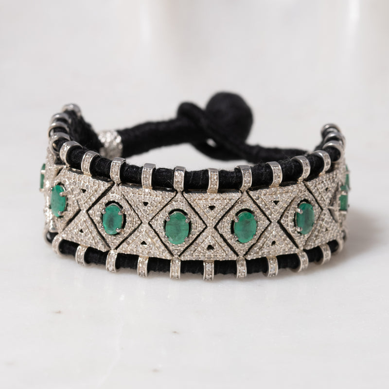 Emerald and Diamond Thread Bracelet