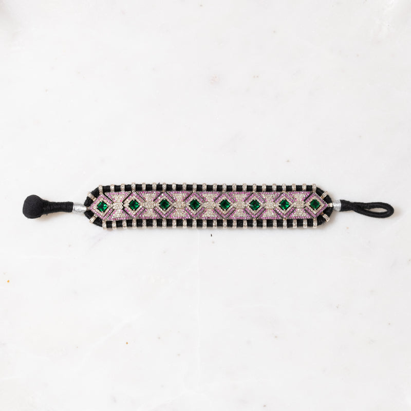 Ruby and Green Quartz Thread Bracelet