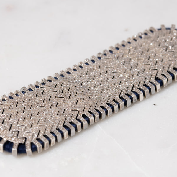 Pave Diamonds on Navy Thread Bracelet