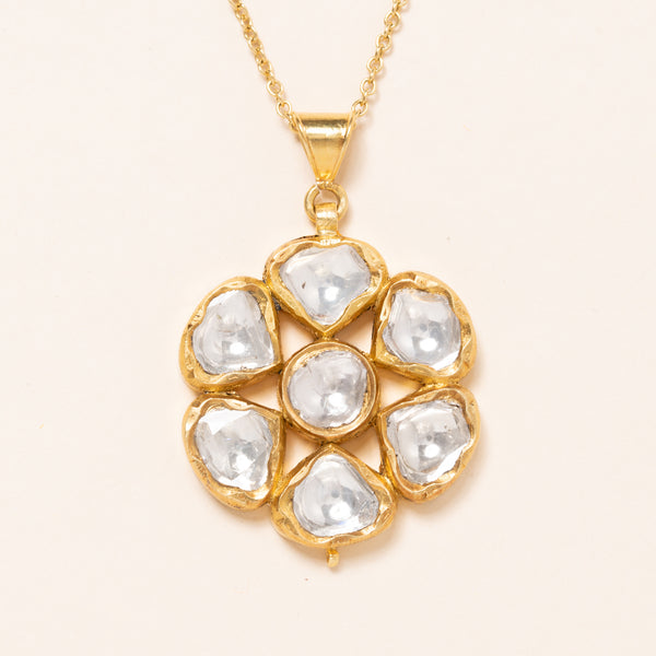 Polki Diamond Flower Necklace