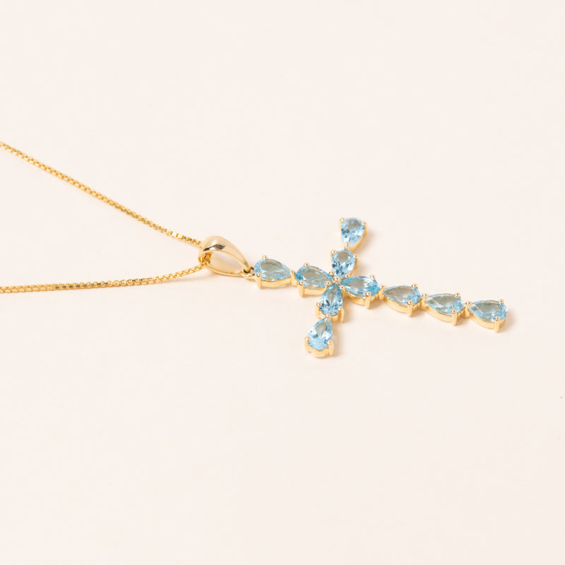 Topaz Cross Necklace