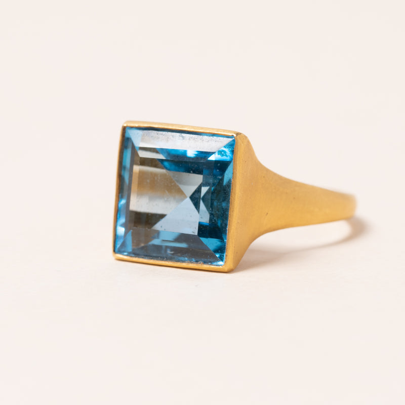 Square Cut Topaz Ring