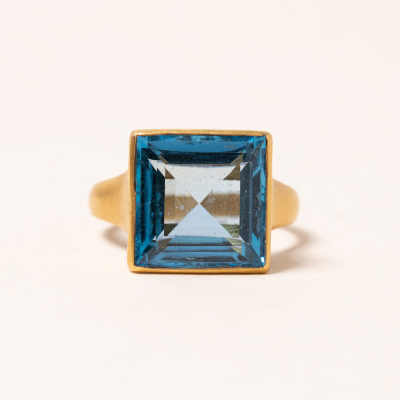 Square Cut Topaz Ring