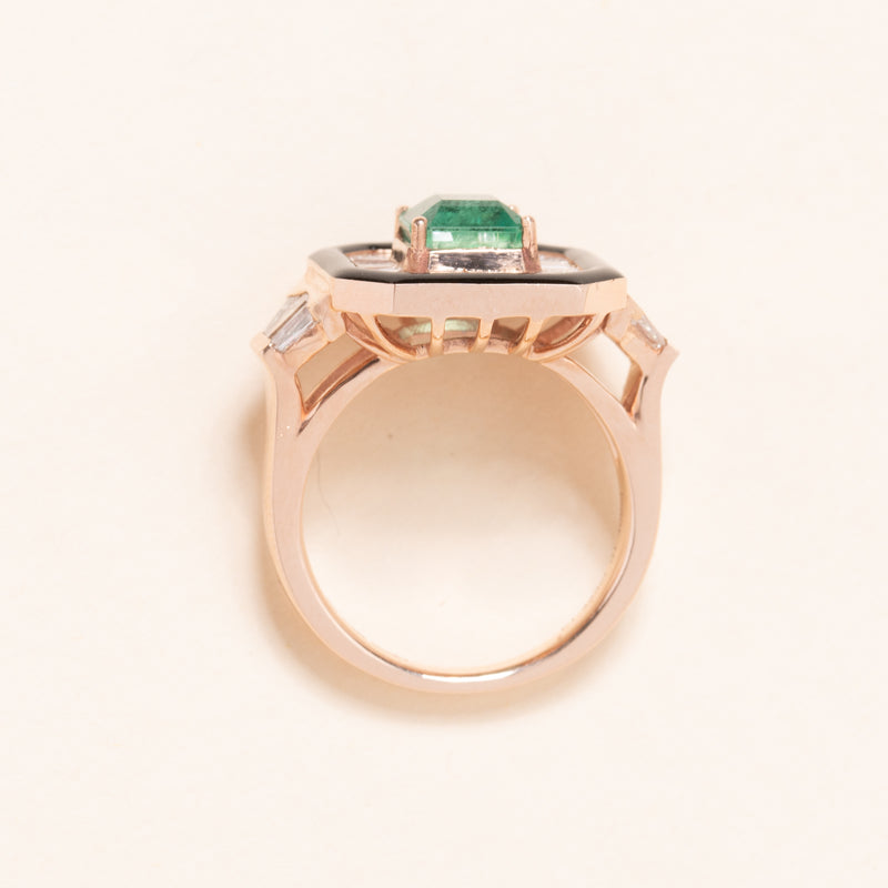 Emerald and Baguette Diamonds Ring