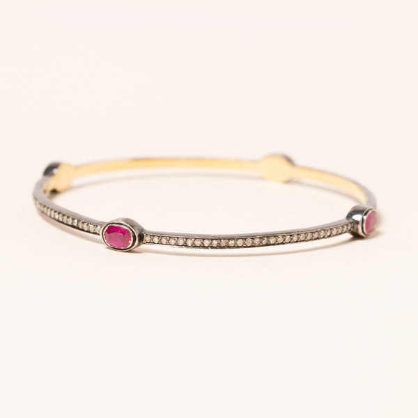 Ruby and Pave Diamonds Bangle