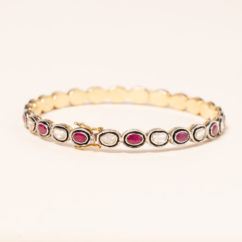 Ruby and Polki Diamond Bracelet