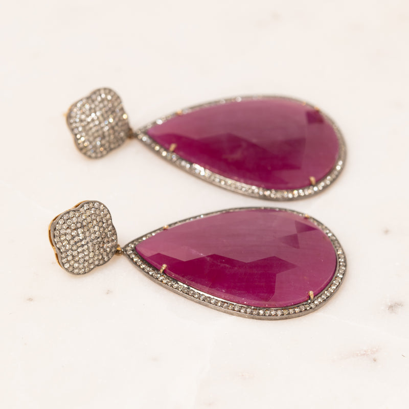 Ruby Teardrop Earrings