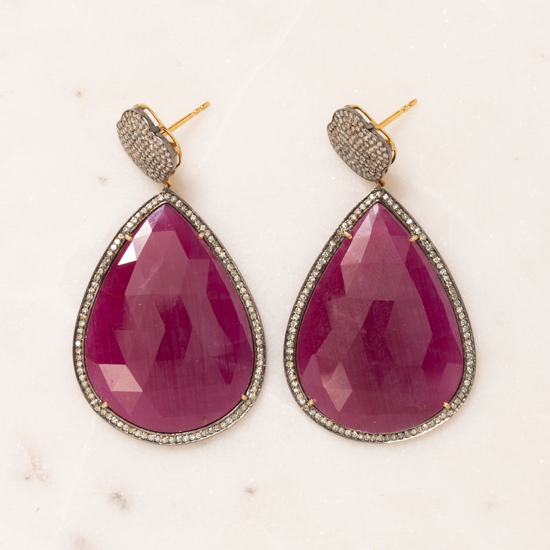 Ruby Teardrop Earrings