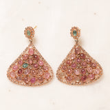 Multicolor Sapphire and Rose Gold Earrings
