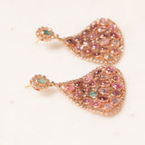 Multicolor Sapphire and Rose Gold Earrings