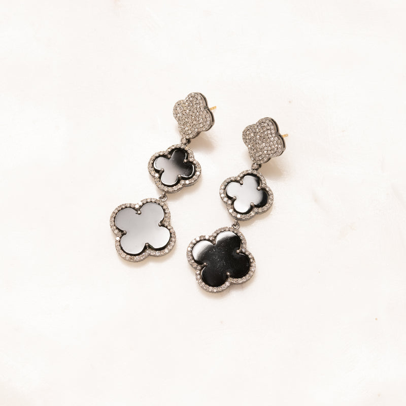 Enamel Clover Earrings