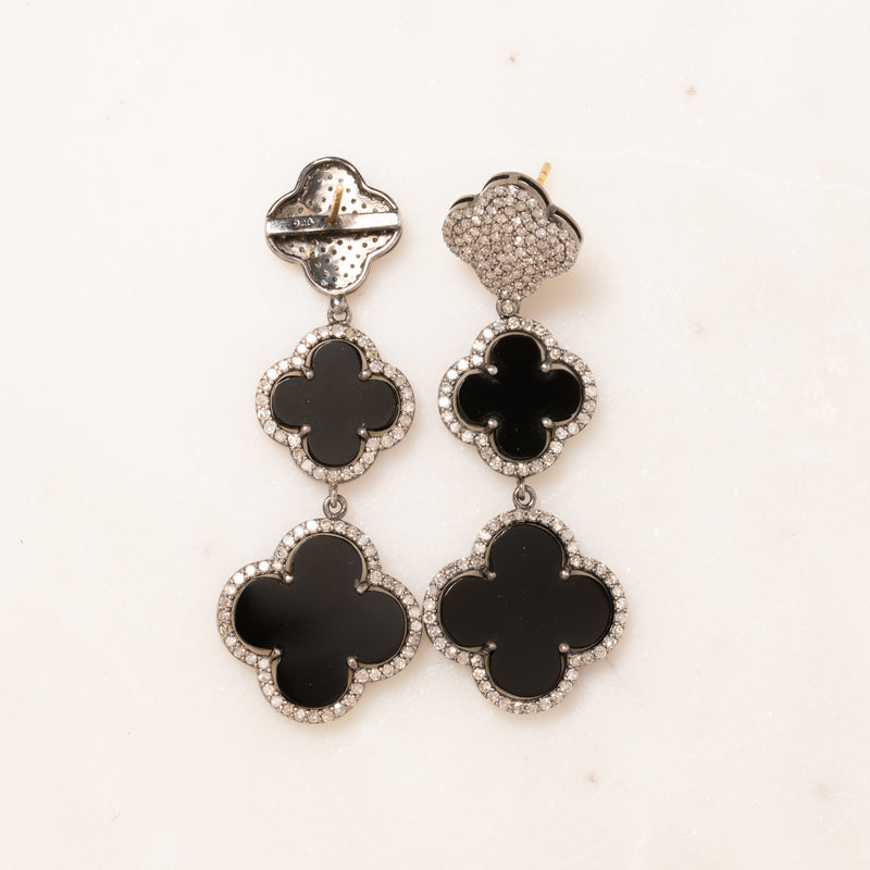 Enamel Clover Earrings