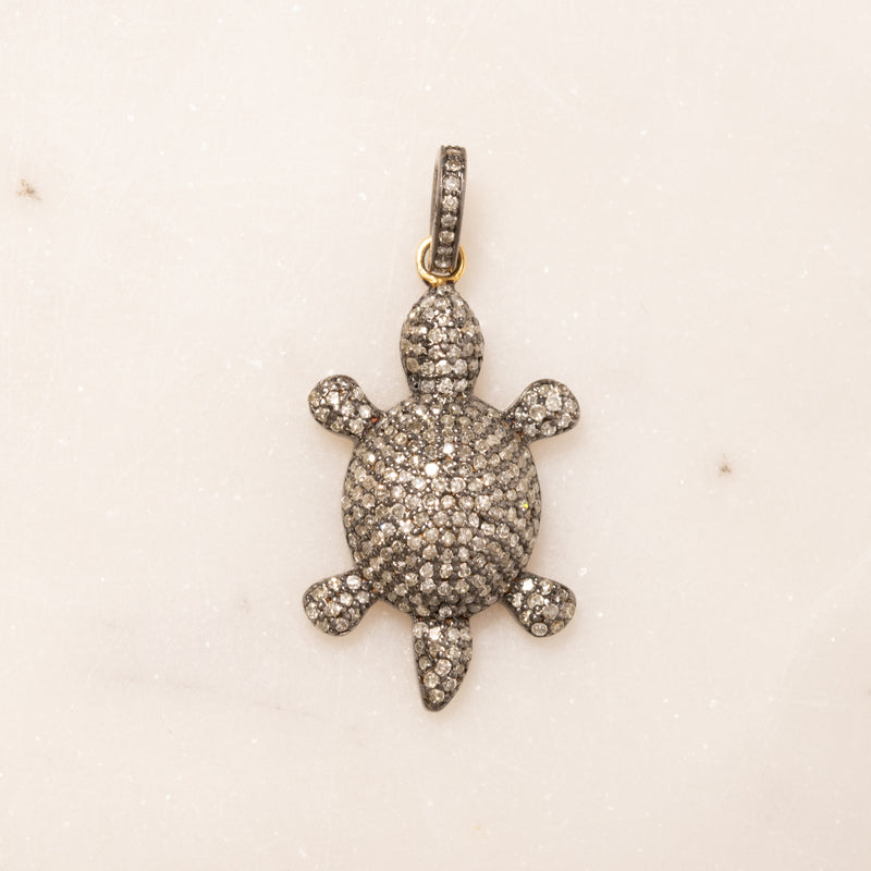 Pave Diamond Turtle Pendant