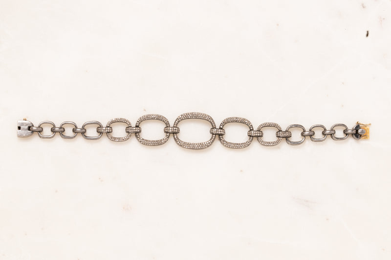 Pave Diamond Large Links Bracelet