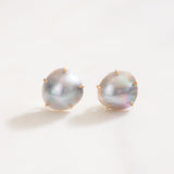Mabe Pearl & 14K Gold Stud Earrings