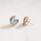 Mabe Pearl & 14K Gold Stud Earrings