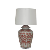 Underglaze Red Barn Porcelain Jar Bird Motif Lamp