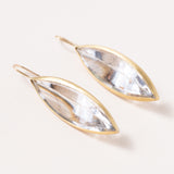 Diamond Cut Quartz in 22k Gold Earring