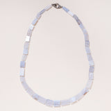 Lace Agate Rectangles with Diamond Pave Clasp