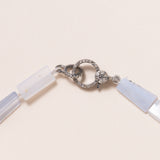 Lace Agate Rectangles with Diamond Pave Clasp