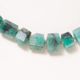 Brazilian Nugget Emeralds with Silver Diamond Pave Clasp Necklace