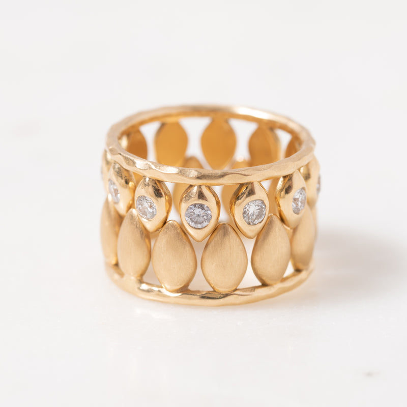 Diamond Sundrop Puzzle Ring