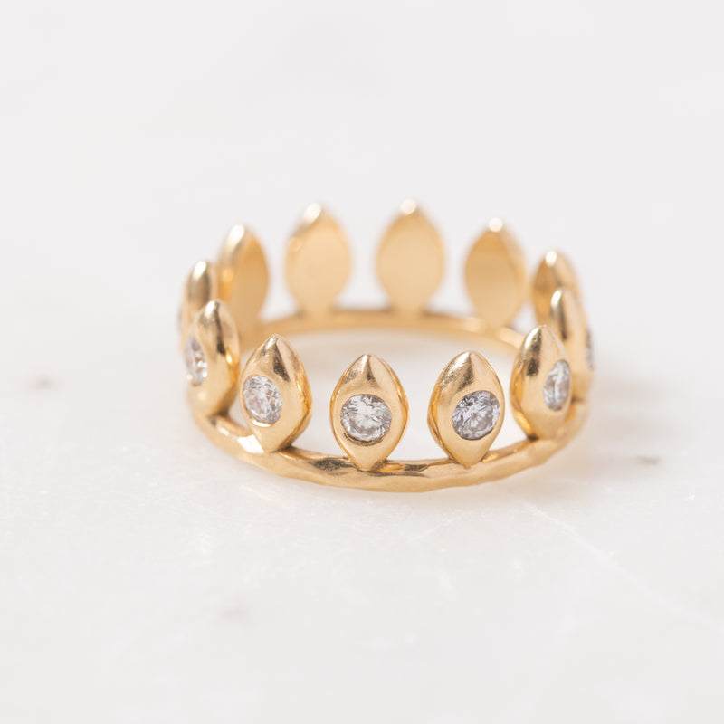 Diamond Sundrop Puzzle Ring