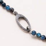 Sodalite Necklace with Silver Diamond Pave Clasp