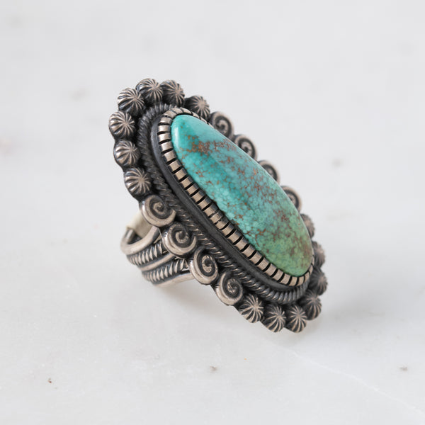 Stars and Sprials Carico Turquoise Ring