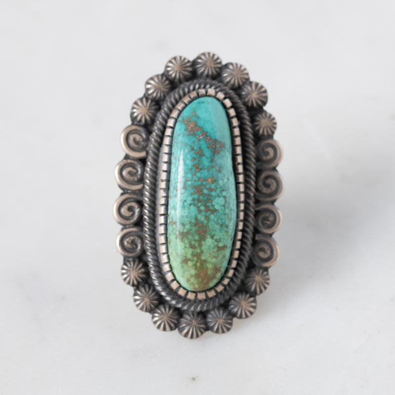 Stars and Sprials Carico Turquoise Ring