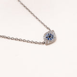 Diamond and Sapphire Pave Evil Eye Necklace