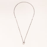 20" Silver Paper Clip Chain w/ Diamond Pave Clasp Necklace