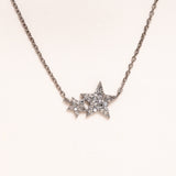 Diamond Pave Double Star Necklace