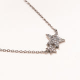 Diamond Pave Double Star Necklace