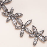 Silver and Diamond Pave Floral Necklace