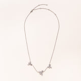 Silver and Diamond Pave Trio of Bees Necklace