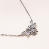 Small Diamond Pave Bee Necklace