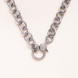 Silver Chain w/ Diamond Pave Clasp