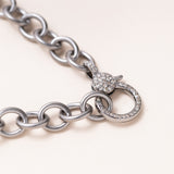 Silver Chain w/ Diamond Pave Clasp